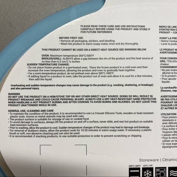 Le Creuset Oval Baking Dish 10.5 Inch Light Blue Stoneware 1-7/8 Quart Brand NEW - Picture 4 of 5